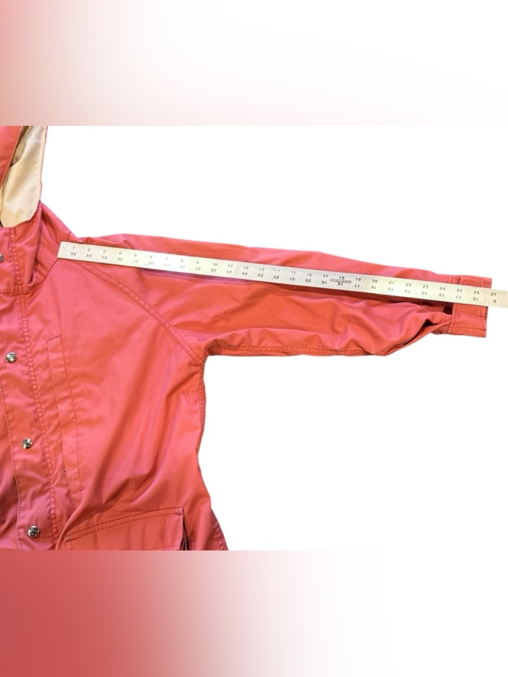 Vintage Woolrich Parka Women’s Salmon Red Hooded Outdoor Hiking Jacket Sz M - Picture 9 of 12